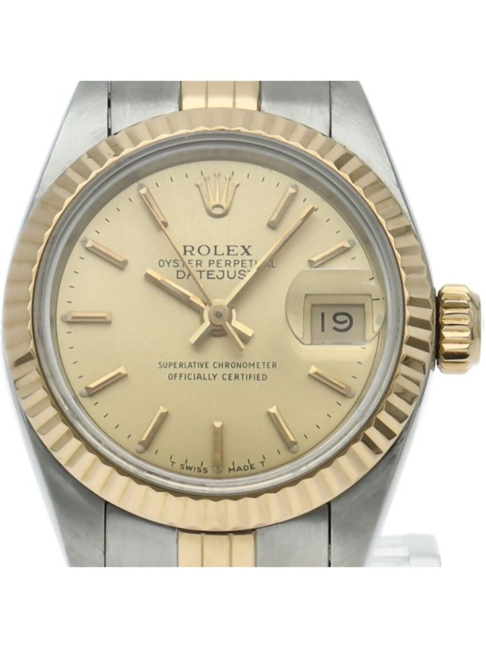 Rolex Datejust Watch 18k Yellow Gold SS Champagne